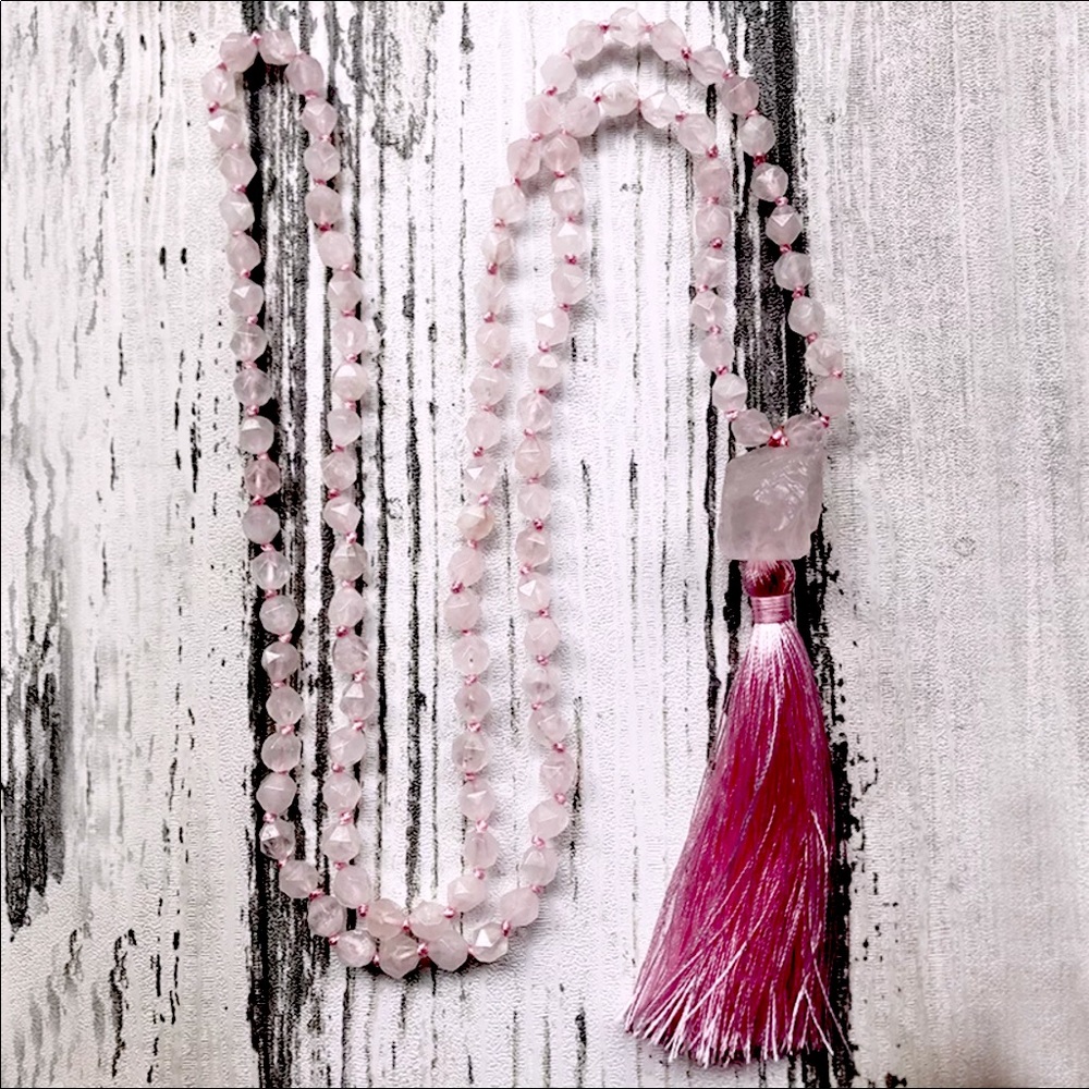 LOVE Rose quartz Mala - Picture 2 of 5